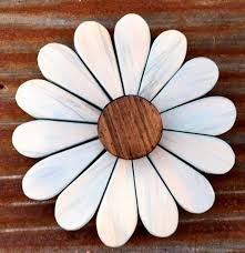 Light Blue Reclaimed Wooden Daisy Wall Art Etsy In 2020 Daisy Wall Art Christmas Wood Crafts Wooden Flowers