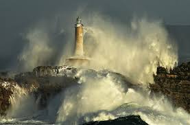 Faro De La Isla De Mouro Frente A Santander Santander Phare Tempete En Mer