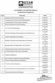 Gitam University Academic Calendar 15 2020 2021 Eduvark