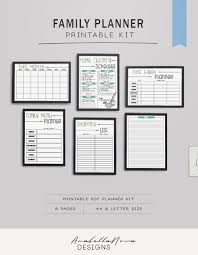 Wall Family Planner Printable Family Organizer Monthly Calendar Weekly Planning Meal Planner Parents And Children Planner Family Organization Wall Family Planner Family Command Center