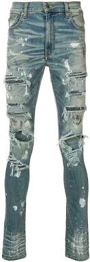 Referencing the sunken city's grunge culture in the '80s and '90s, he is responsible for bringing haute couture to rock. Amiri Distressed And Stud Detail Skinny Jeans Farfetch Denim Fashion Mens Jeans Skinny Jeans