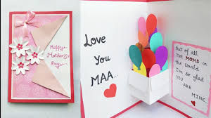Pop up card templates free download. Diy Mothers Day Card Mothers Day Pop Up Card Making Pop Up Balloon Card For Mom
