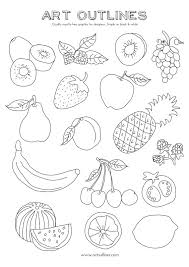 Set Of Fruits Art Outlines Full Page 16 Original Hand Drawn Outline Illustrations Fruits Drawing Original Hand Drawn How To Draw Hands
