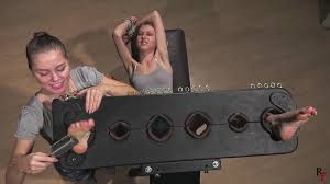 Russian Fetish – Leya Tickles Barefoot Frida In Stocks ❤️ Tickle.Porn