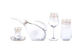 12 adet kadeh 12 adet su bardağı 12 adet çay bardağı 12 adet çay tabağı 1 adet karaf. Karaca Ece 49 Parca Fine Pearl Bardak Seti Karaca