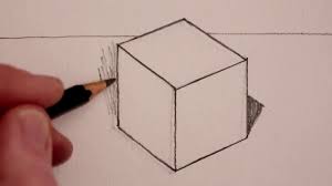 how to draw a cube step by step