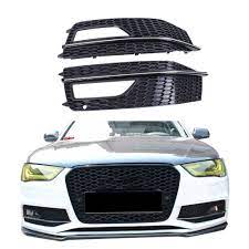 2x For Audi A4 B9 S Line S4 Sedan 2013 2014 2015 Front Bumper Fog Lights Grille Foglamp Grill Cover Gloss Black Sliver P449 Audi A4 Sedan Bumpers