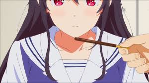 冴えない彼女の育てかたの霞ヶ丘詩羽がポッキーをぽりぽりかじるgif画像 created by ceasar sit 冴えカノ イラスト ミニオンズ イラスト かわいいアニメガール