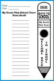 Pencil Writing Templates For Back To School My Goals This Year Writing Templates School Goals Back To School