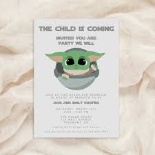 Diy Template Baby Yoda Baby Shower Baby Yoda Shower The Etsy