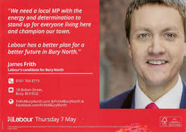 James Frith for Bury North in the UK Parliamentary general election