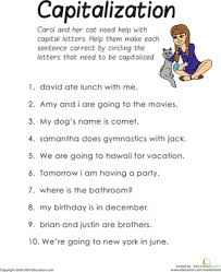 This resource details standard capitalization rules. Practice Capitalization Worksheet Education Com