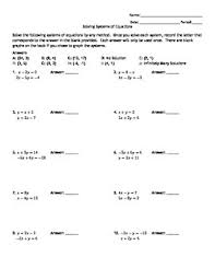 Solve equations with variables in exponents. Solving Systems Of Equations Matching Worksheet By Aes0403 Tpt