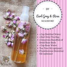 Sprays are a simple and fun way to incorporate essential oils into your routine. Diy Earl Grey Rose Face And Body Mist Body Mist Mists Diy Perfume