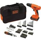 BDC120VACA Cordless Li-Ion Drill with 100-Piece Accessory Kit Black + Decker