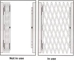 Heavy duty folding door gates from blockader ideal for securing entryways up to four (4) feet wide. Door Gate Door Gates Folding Gate Folding Door Gates