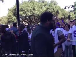 LSU's Breiden Fehoko and dad performing the haka