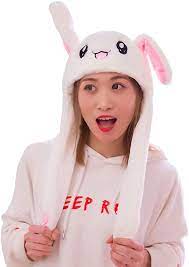 Amazon Com Ironbuddy Rabbit Hat Ear Moving Jumping Hat Funny Bunny Plush Hat Cap For Women Girls Cosplay Christmas Part Holiday Hats Caps For Women Bunny Hat