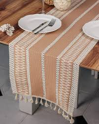 Andija Table runner organic organic cotton Regina Runner 35x145 cm dining  table (beige) : Amazon.nl: Home & Kitchen