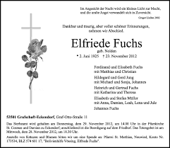 Christian fuchs is a professor of social media at the university of westminster. Traueranzeigen Von Elfriede Fuchs Ga Trauer De