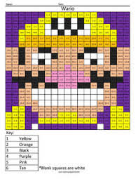 Free printable cat coloring pages for kids. Wario Practice Division Coloring Squared