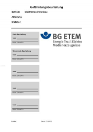 Reifenmontiergerät / reifenwuchtgerät reinigungsarbeiten lackierei : Gefahrdungsbeurteilung Die Bg Etem