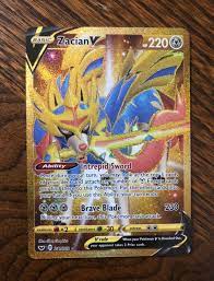 You'll also find 65 card sleeves featuring that set's star pokémon. Collectible Card Games Pokemon Trading Card Game Pokemon Tcg Card Zacian V Gold Secret 211 202