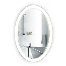 A heavy or large bathroom mirror measuring 30 to 50 inches will take up to an hour, and more wall reinforcement and hardware might be necessary, pushing up the installation time and price. Sol Oval 20 X 30 Led Bathroom Mirror W Dimmer Defogger Oval Back Lit Vanity Mirror Krugg Reflections Usa