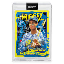 With the bat over his left shoulder. Topps Project 2020 Card 231 1989 Ken Griffey Jr By Gregory Siff Print Run 4533