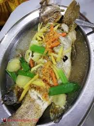 Ikan Kerapu Masak Stim Makanan Laut Makanan Udang