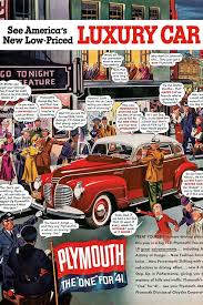 New Book Looks Back At 1940 S Ads Vintage Cars Plymouth Automotive Artwork