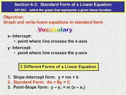 We're here to support your family! Section 6 3 Standard Form Of A Linear Equation Spi 22c Select The Graph That Represents A Given Linear Function Objective Graph And Write Linear Equations Ppt Download