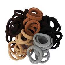 Amazon Com Lintopos 100 Pcs Elastic Hair Bands Ties Girl 1 58 Inch Thick Hair Rubber Band Ponytail Holders 5 Colors Beauty