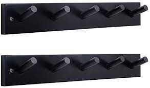 Amazon Com Webi Coat Rack Wall Mounted 16 Hole To Hole Coat Hanger Wall Mount With 5 Hooks For Hanging Coa Wall Mounted Coat Rack Coat Rack Wall Hanger Wall