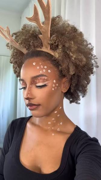 Deer Halloween Makeup Tutorial 🦌, Let me know what you guys think and if we should recreate with Rudolph?? 👀👀