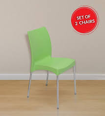 Buy Novella Plastic Chair Set Of 2 In Green Color By Nilkamal Online Un Armed Plastic Chairs Chairs Furniture Pepperfry Product Plastic Chair Chair Set Chair
