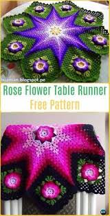 Crochet 3d Rose Flower Table Runner Free Pattern Video Crochet Table Runner Free Patt Crochet Table Runner Pattern Crochet Table Runner Crochet Doily Patterns