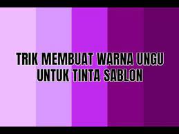 Seperti warna merah keunguan yang diperoleh dari adanya warna ini terbentuk dari kombinasi warna merah dan ungu. Cara Membuat Warna Ungu Belajarsablon Sablon Youtube