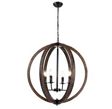Shade dimension 287 inches wide x 305 inches product description : Decomust 30 Vintage Pendant Orb Chandelier Light Wood Wooden Frame Iron Band Sphere Globe Ceiling Light Fixture 4 Lamps Buy Online In Bahamas At Bahamas Desertcart Com Productid 47193919