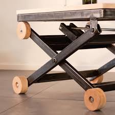 It can be used for tools when you need a special height, or as tool tray and adjusted to the level you are working with so tools are easy to reach. Metal And Wood Scissor Lift Coffee Table The Practical Engineer