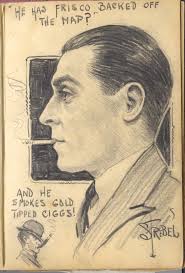 Who is the person in the caricature picture?