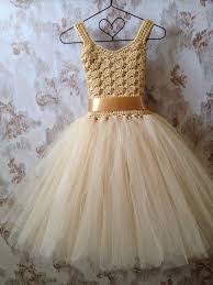 Gold Flower Girl Tutu Dress Ankle Length Tutu Dress Por Qt2t Crochet Tutu Dress Crochet Tutu Flower Girl Dresses Tutu