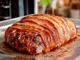 Bacon Wrapped Double Pork Meatloaf Recipe Food Network Recipes Bacon Wrapped Meatloaf Recipes