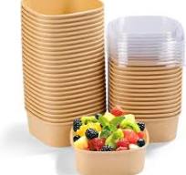 Disposable Eco-Friendly Kraft Paper Food Container Waterproof Take Out  Square Bowl for Snack Cookie Pet Food