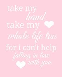 Elvis I Can T Help Falling In Love With You Lyrics Instant Digital Download Cant Help Falling In Love Love Songs Lyrics Elvis Wedding