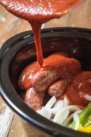 Slow Cooker Sausage With Peppers Onions Crockpot Recipes Slow Cooker Crockpot Dishes Recipes