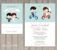 Cartoon Bride Groom On Vespa Scooters Wedding Invitation By Onlybyinvite Ide Perkawinan Undangan Pernikahan Perkawinan