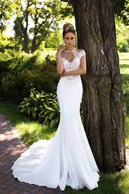Please call or email to confirm availability for your appointment. Majestic Unique Neckline Mermaid Crepe Wedding Dress Mon Belle Bridal