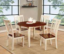 Banks round pedestal extending dining table. Cm3326wc Rt 5pc 5 Pc Hokku Designs Marilou Dover Ii Antique White And Cherry Finish Wood 42 Round Dining Table Set With Drop Leaf