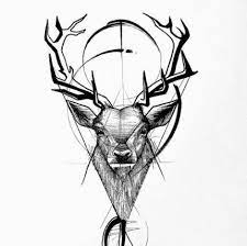 Feather and deer antler tattoo design. 35 Ideas For Tattoo Geometric Deer Shape Deer Tattoo Designs Deer Tattoo Stag Tattoo